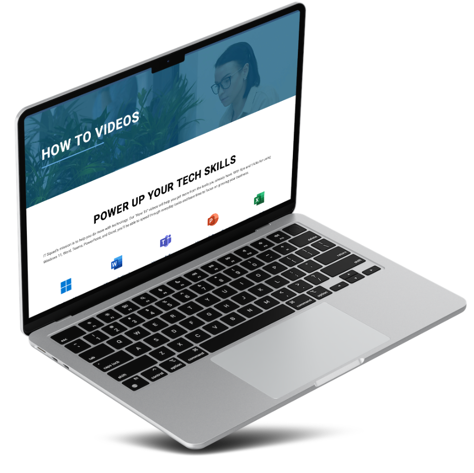 IT Squad How To Video Web Page shown on laptop